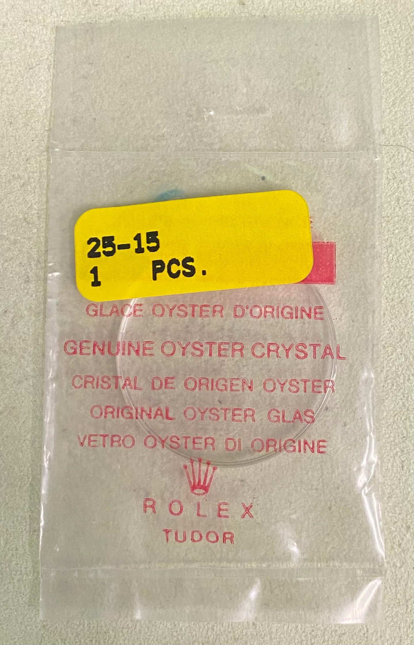 Rolex Crystal Part #25-15 Acrylic